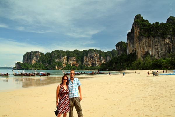 Me and Odelia at Railay Beach west.